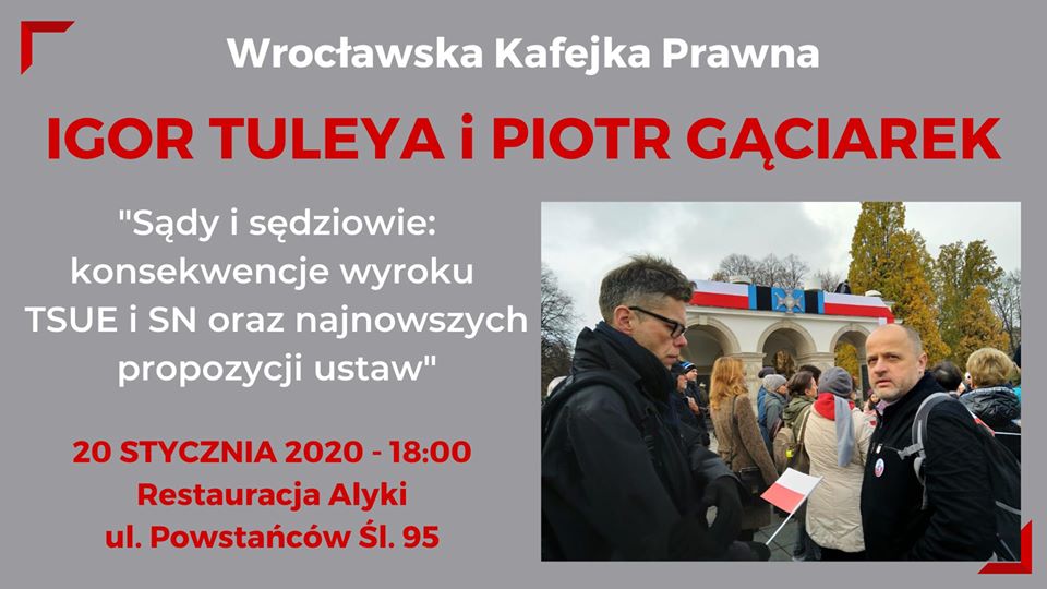 Wrocławska Kafejka Prawna: sędziowie Igor Tuleya i Piotr Gąciarek